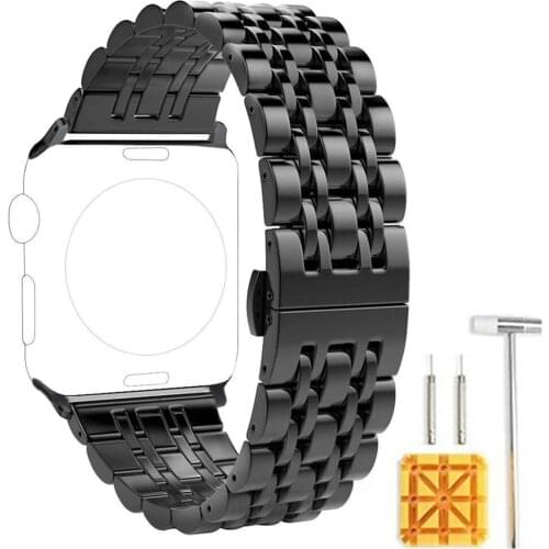 Strap for Apple Watch 5 44mm 42mm Band with Removal Tool Stainless Steel Link Bracelet for iWatch Series 4 3 40mm 38mm Correa