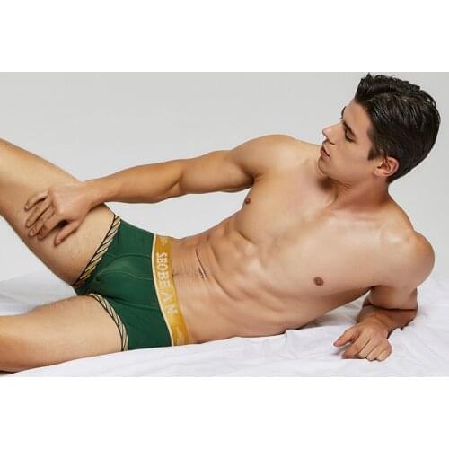 SEOBEAN 2020 New Boxer Shorts Men Underwear Underpants Sexy boxer cotton solid Hipster summer Male underwear