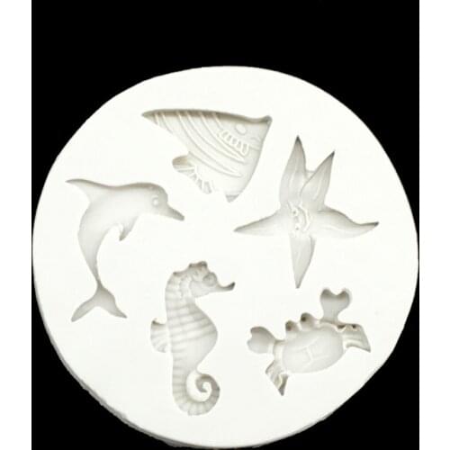Marine Animals Shapes Silicone Sugarcraft Moulds, Fondant Cake Decorating Tools, Silicone Soap Moulds