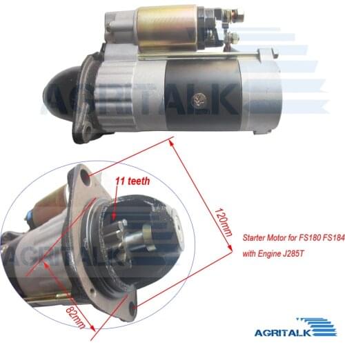 The starter motor for Fengshou Estate FS180-3 / FS184 with engine J285T, part number