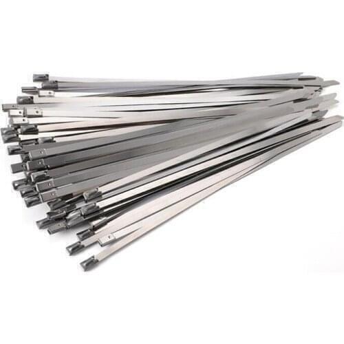 Width 0.3 Inch/7.9mm Stainless Steel Cable Zip Ties Self-Locking Heavy Duty Metal Zip Ties Pack of 100