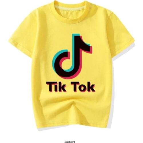 Tik Tok Summer Tik Tok T-Shirts for Kids Girls Boys Short Sleeve T Shirt Tops Children Cotton Sports Leisure Tees