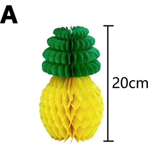 Tropical Summer Party 20cm Pineapple Shape Honeycomb Decoration Pineapple Garland Table Centerpiece Paper Fruit Hot sale
