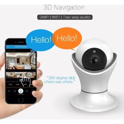 Night Vision Baby Monitor Wifi 1080P Security Camera Home Used Intercom Motion Detection Alarm PTZ Camera 360 Fish Eyes Monitor