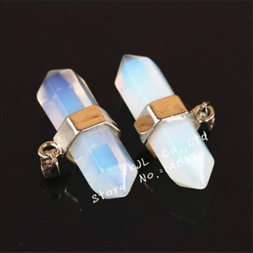 1 pcs 2017 mix color natural gem stone pendant clear crystal/quartz/opal/stone fashion pendants silver color pendant