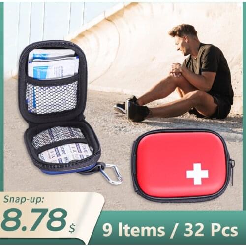 32pcs First Aid Kit Portable Multi-function Waterpoof PU Material Bag For Family Ourdoor Travel Medical Treatment