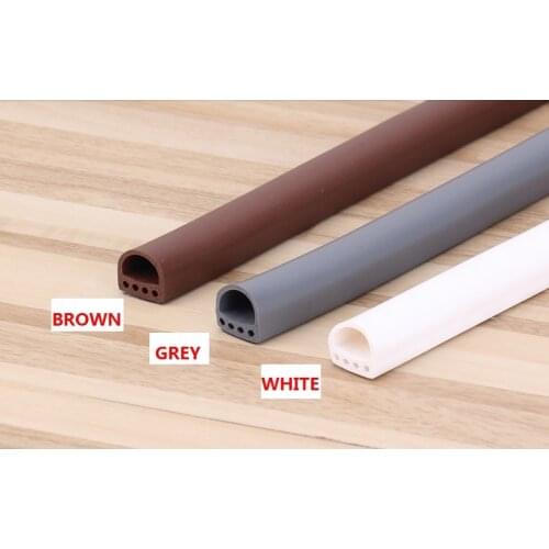 6Meter/Roll D Type D14*H12MM Silicone Rubber Sealing Strip Door Window Sound Insulating Strip Self-Adhesive Sealing Tape