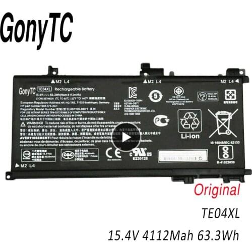 GONYTC TE04XL laptop battery 15.4V TE04XL for HP OMEN 15-AX battery HSTNN-DB7T 905175-2C1 for HP OMEN/Pavilion 15 TPN-Q173