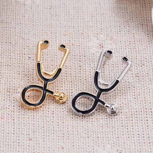 Nurse Pins Medical Brooches for Women Fashion Colorful Metal Stethoscope Enamel Jewelry Men Jackets Badges Accessories Hijab Pin