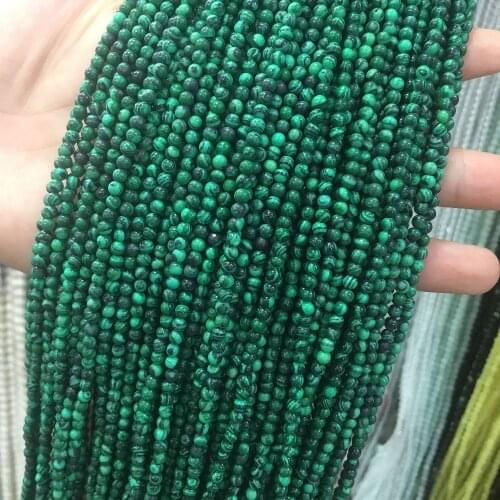 Wholesale Natural Stone Malachite Small Beads 3mm Loose Beads for Jewelry Making Necklace DIY Bracelet 100 Pcs 16"