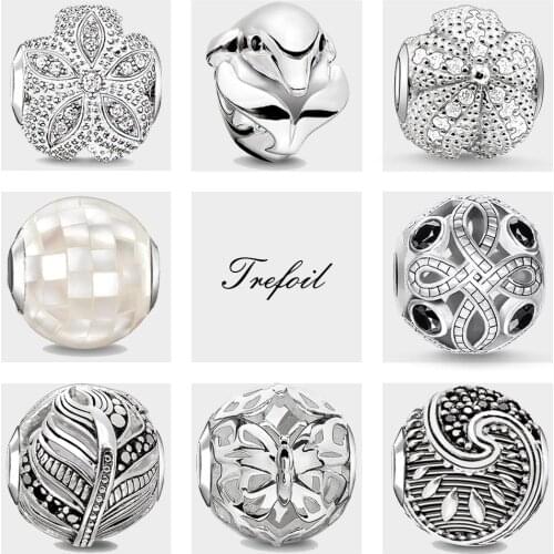 DIY Beads Starfish Dolphin Butterfly Feather Knot,Fashion Silver Jewelry Trendy Gift For Women Men Fit Bracelets Necklace Choker