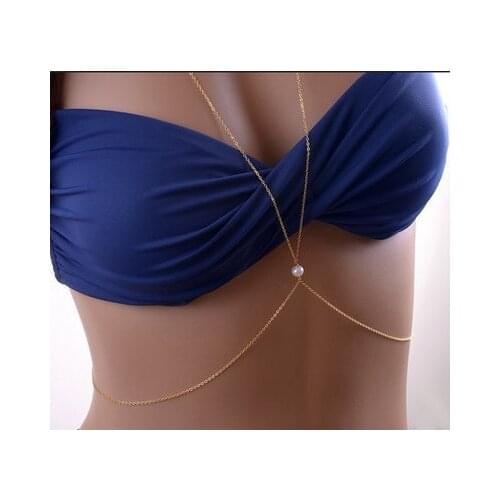 Women Sexy Fashion Gold Body Belly Waist Chain Bikini Beach Harness Necklace Summer Fashion Outdoor Swim Chain