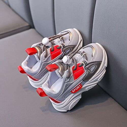 Childrens Sneakers 1 Girls Splicing Light 3 Running Shoes Baby 5 Boys Air Mesh 7 Breathable Outdoor Walking Shoes Size 21-30