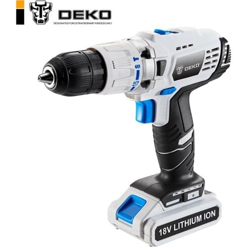 DEKO GCD18DU3 18V 50N.m DC New Design 2-Speed Power Lithium-Ion Battery Electric Cordless Drill Screwdriver Impact Power Driver