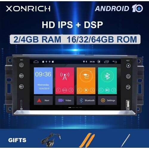 DSP Android 10 Car Multimedia Radio For Jeep Grand Cherokee Chrysler 300C Compass Patriot DodgeSebring GPS Navigation Stereo 4GB