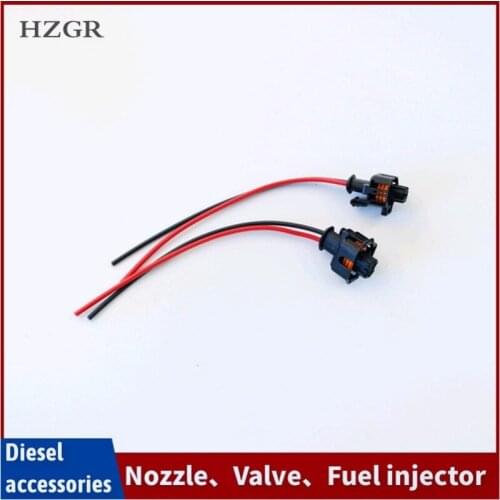 HZGR 10pcs/lot 2-pin Bosch diesel common rail injector plug connector socket with terminal lead