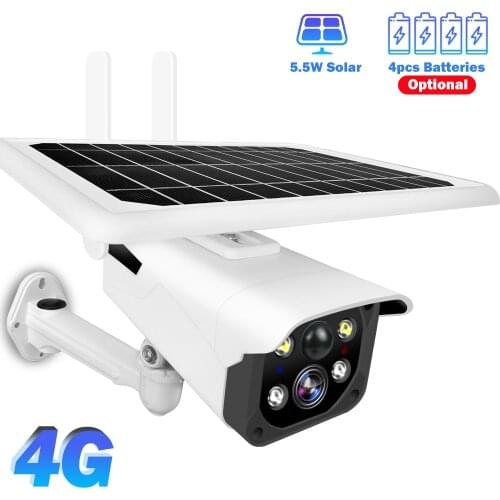 4G IP Camera 1080P HD Rechargeable Battery 5.5W Solar CCTV Camera Outdoor Wire-Free 2MP Security camera PIR Motion Detection P2P