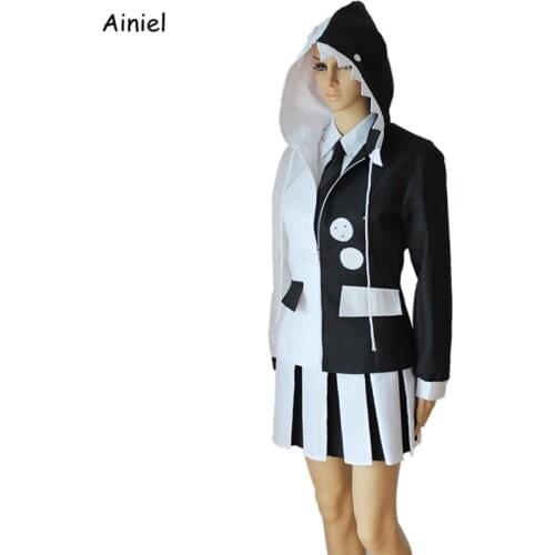 Anime Danganronpa Monokuma Wig Cosplay Costumes Danganronpa Coat Clothing Dangan-Ronpa Jackets Skirt Women Girls Boys Uniform