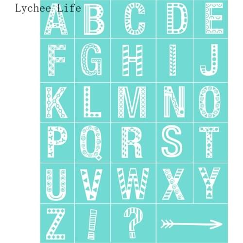 Lychee Life Alphabet Self-Adhesive Silk Screen Printing Stencil Mesh Transfers For T-Shirt Diy Home Decoration