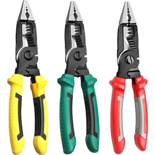 9 in 1 Multifunction Electrician Pliers Long Nose Pliers Combination Pliers Stripper Crimper Pliers Diagonal Pliers Hand Tool