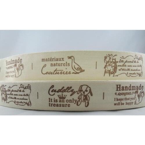 NEW 6/8" 20mm Naturels Style Cotton Ribbon Ruban Handmde Cartoon Printed Ribbon Set DIY Zakka Sewing Tapes Lace Cloth Label X21