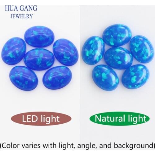 Opal Loose Stones Oval Shape FH03 Flat Base Cabochon Created Opal Beads Semi-Precious Stones For Jewelry Making 3x5mm-7x9mm
