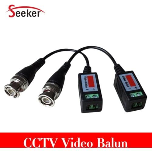 Wholesale Free shipping 2pcs Passive Video Balun UTP BNC Cat5 Transceiver for Security CCTV camera /CCTV DVR