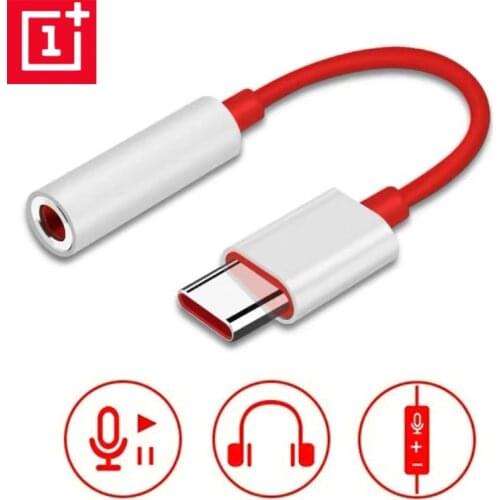 Original OnePlus 6T 8T 7 Pro usb Type C To 3.5mm Earphone Jack Adapter Aux Audio For OnePlus 8/8 Pro Nord usb-c converter cable