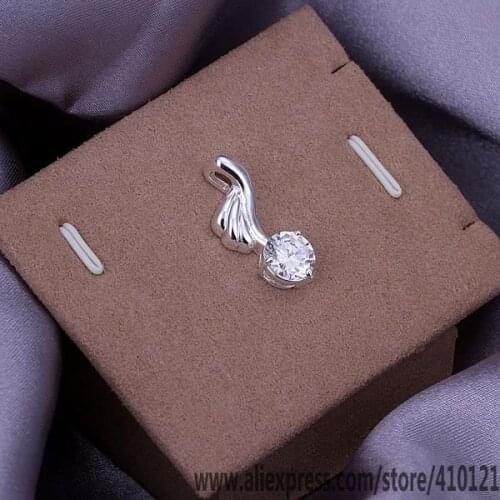 P270_2 Lucky Charm Silver Color Pendants For Women Jewelry Necklace Girl Lady Accessories Fashion Whitehead Feathers /foeaof