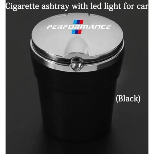 Car Ashtray With Blue LED Light Metal Liner Car LOGO styling Accessorie for bmw m e90 e60 f30 f31 f10 e39 e36 e53 e46 e70 e87
