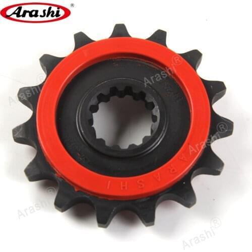 Arashi 15T Rubber Cushioned Steel Front Sprocket For KAWASAKI Z1000 / ZR1000 2007 2008 2009 2010 2011 2012 2014 Chain Sprockets