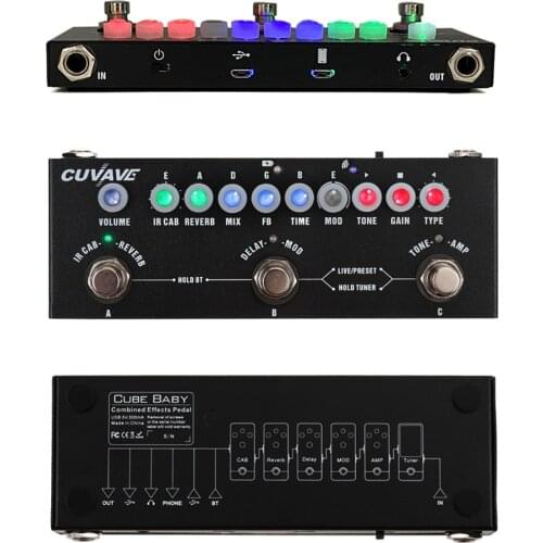 Cuvave Rechargeable Multi Effects Pedal Delay Chorus Phaser Reverb Effect Pedal Guitar Accessories CUBE BABY Guitar Pedal