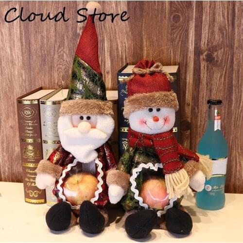 Santa Sacks Candy Apple Gift Bags Christmas Decorations For Home Ornaments New Year 2021 Xmas Presents For Kids