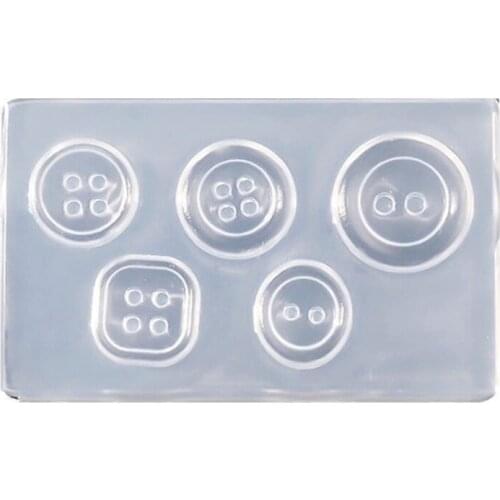 Crystal Epoxy Resin Mold Button Buckle Casting Silicone Mould DIY Crafts Plaster Clay Candle Casting Tool