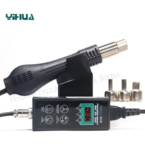 YIHUA 8858 Hot Air Gun Blower Heater Digital LED display Electric Desoldering Guns 650W Temperature 100-480 with 3pcs nozzles