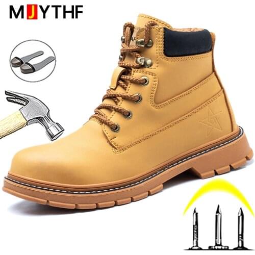 High Quality Work Shoes For Martin Boots Men Safety Shoes Leather Boots Protective Shoes Steel Toe Work Boots Indestructible