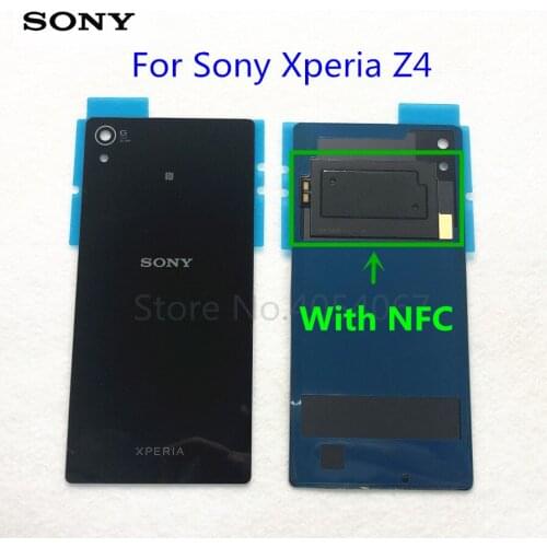 For Sony xperia Z4 Z3 Plus Z3+ E6553 E6533 Rear Glass Battery Cover Back Door Glass Housing Replacement + NFC Antenna