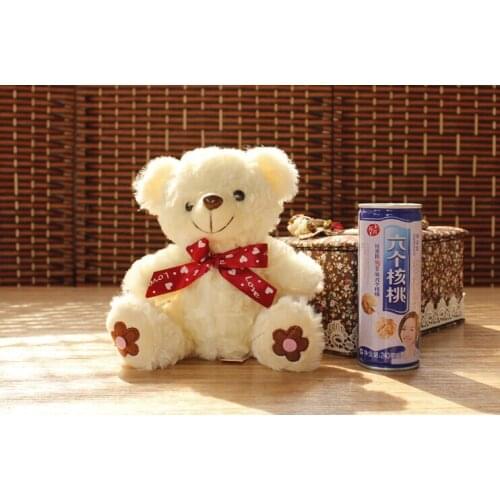 10 pieces teddy bear toy cute white teddy bear toy with flower on feet gift doll about 20cm 0195