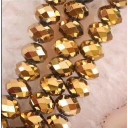 1000PCS 3x4mm Gold Crystal Faceted Abacus Loose Beads 5040