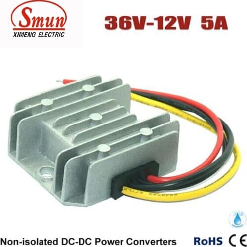 36VDC to 12VDC 5A 60W Step Down DC-DC Converter With CE RoHS Approved