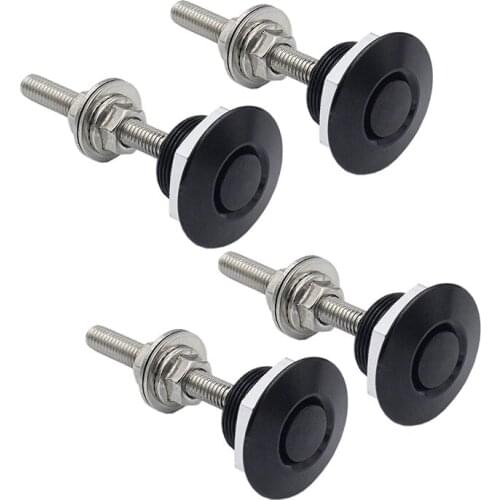 4 Pcs Universal Aluminum Vehicle Hood Pins-Quick Release Lock Latch Bumper, License Plate Lock Clip, Push Button Bonnet