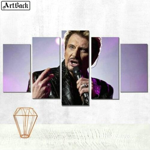5 fight johnny hallyday diamond painting french singer portrait full square drill 5d mosaic handmade art sticker decoration