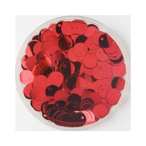 50g (4000pcs) 6mm Red Flat Round Sequins For Craft PVC DIY Garment Sewing Wedding Accessories With 1 Side Hole Spangles