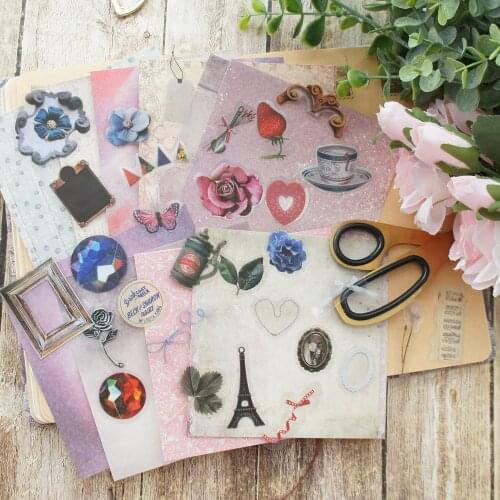 58 PVC Sticker 10 Sheets/lot Afternoon Tea Party Design Wrapping Creative Craft Background Scrapbook Paper