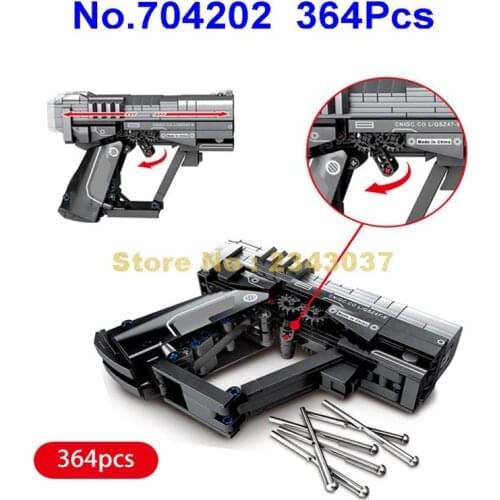 704202 364pcs Military Weapon Flare Pistol Gun With Bullet Building Block Toy