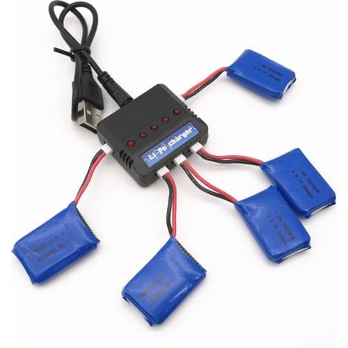 For Syma X4 X11 X13 RC Drones 3.7V 200mah LiPo battery + 5 in1 charger for Syma X4 X11 X13 RC Quadcopter Parts 752025