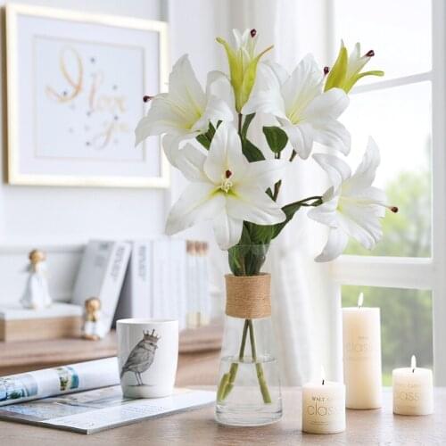Single lily bouquet artificial flower indoor living room dining table flower arrangement plastic flower decoration flower