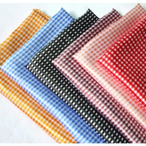 By Meter Soft Silky Satin Fabric Material Lining Plaid Scarf Tissu