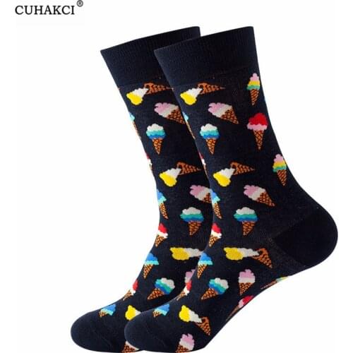 CUHAKCI Creative High Quality Fashion Harajuku Kawaii Cotton Socks Women Cute Food Print Funny Socks Hip Hop Cool For Gifts