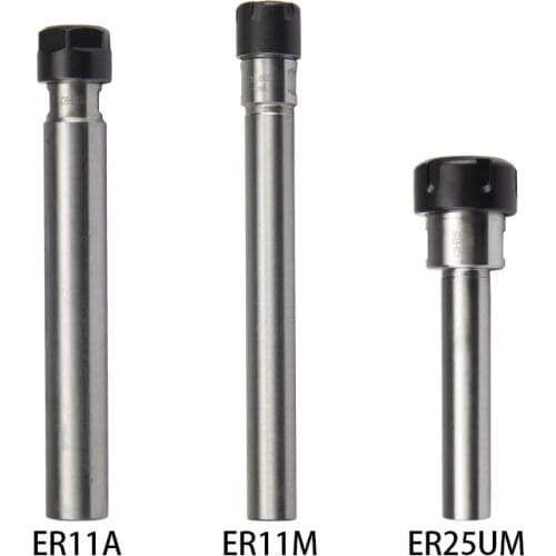Collet Chuck Holder C10/C12/C16/C20/C25/C32/C40 for ER8-ER25A/ER11-32M/UM Collet 100-200L Extension Straight Shank Extension rod